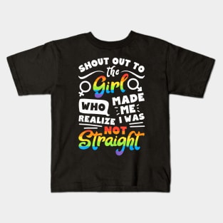 Shout Out To The Girl Lesbian Pride Lgbt Gay Flag Kids T-Shirt